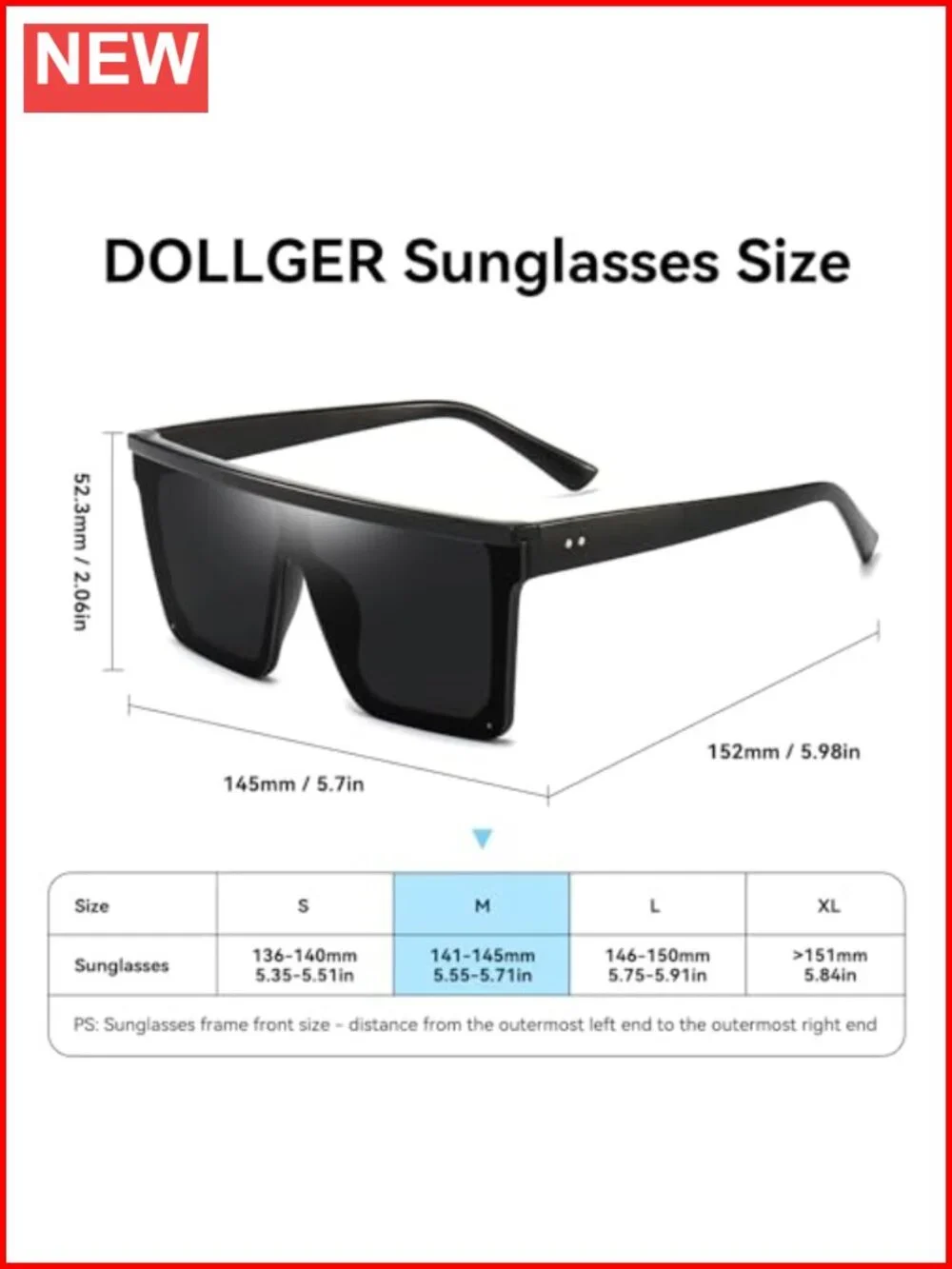 Oversized Square Sunglasses for Women Men Fashion Flat Top Big Frame UV400
